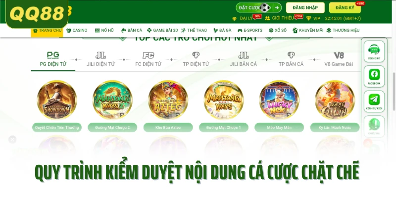 Quy trình kiểm duyệt nội dung cá cược chặt chẽ